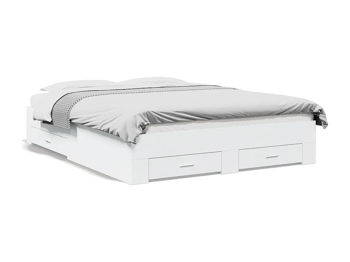 Struttura letto con cassetti senza materasso bianco 140x200 cm