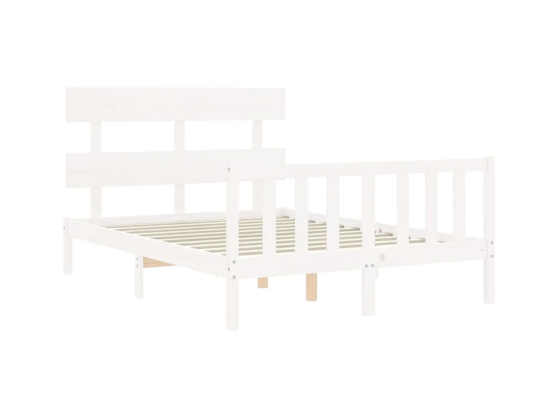 Bettgestell ohne Matratze weiß 120x200 cm Kiefer Massivholz