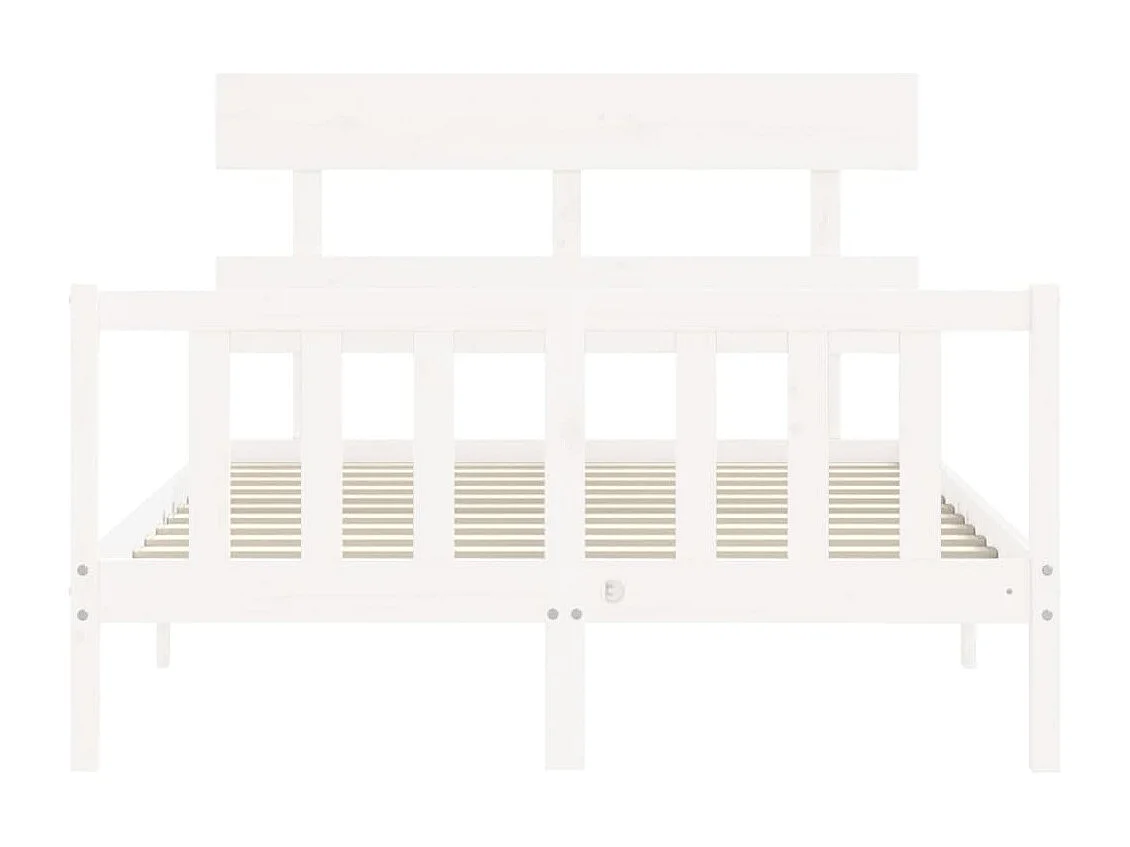 Cadre de lit sans matelas blanc 120x200 cm bois de pin massif