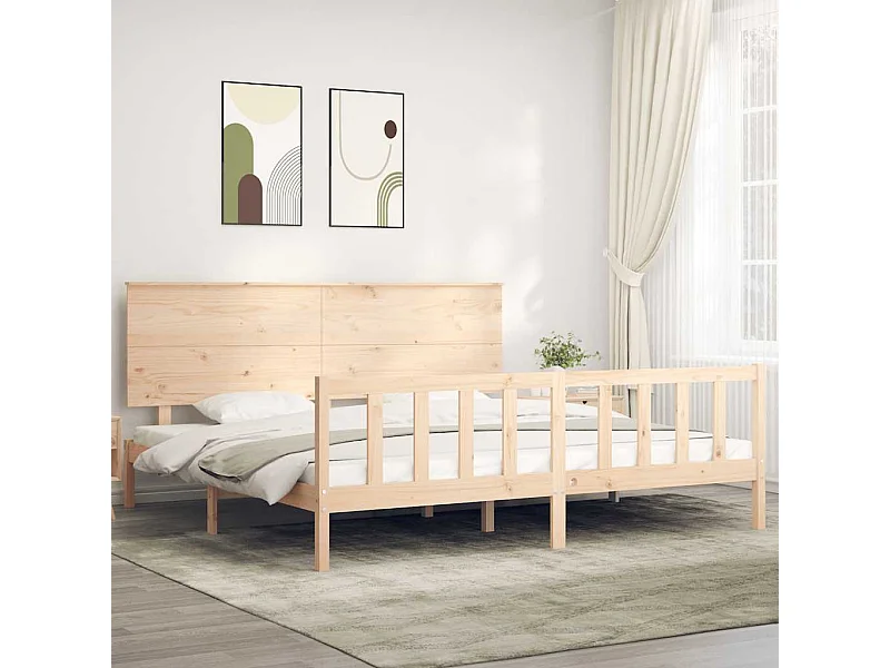 Cadre de lit sans matelas bois massif de pin