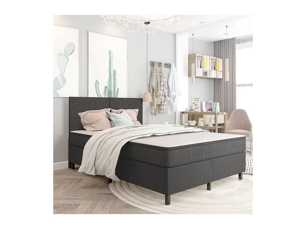 Lattenbodem zonder matras grijze stof 180x200 cm