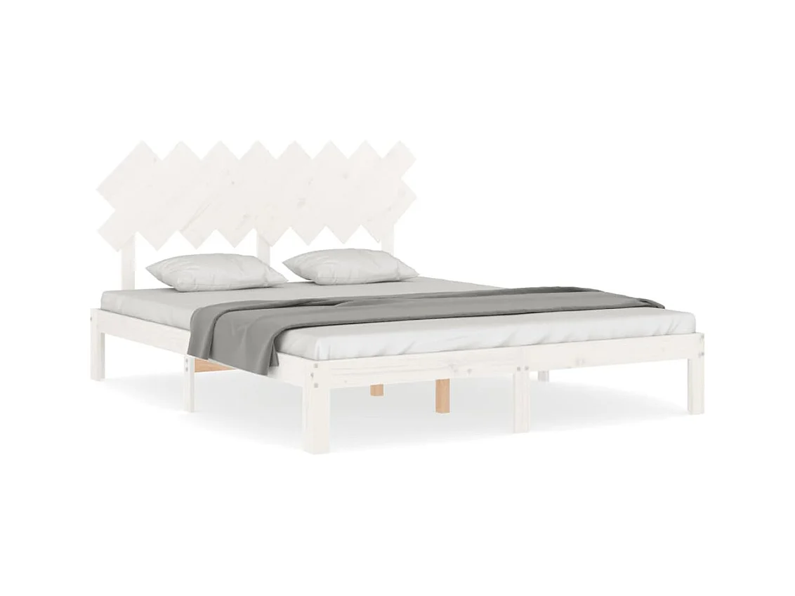 Bedframe zonder matras wit 160x200 cm massief grenenhout