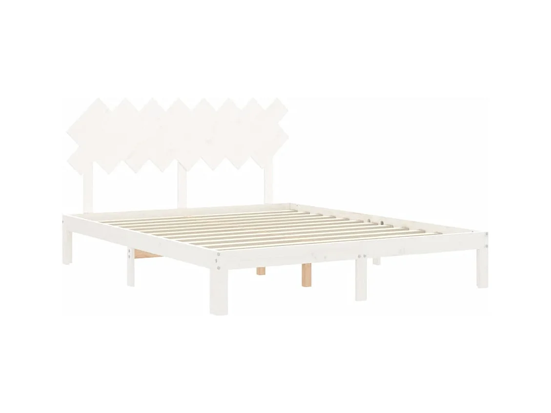 Bedframe zonder matras wit 160x200 cm massief grenenhout