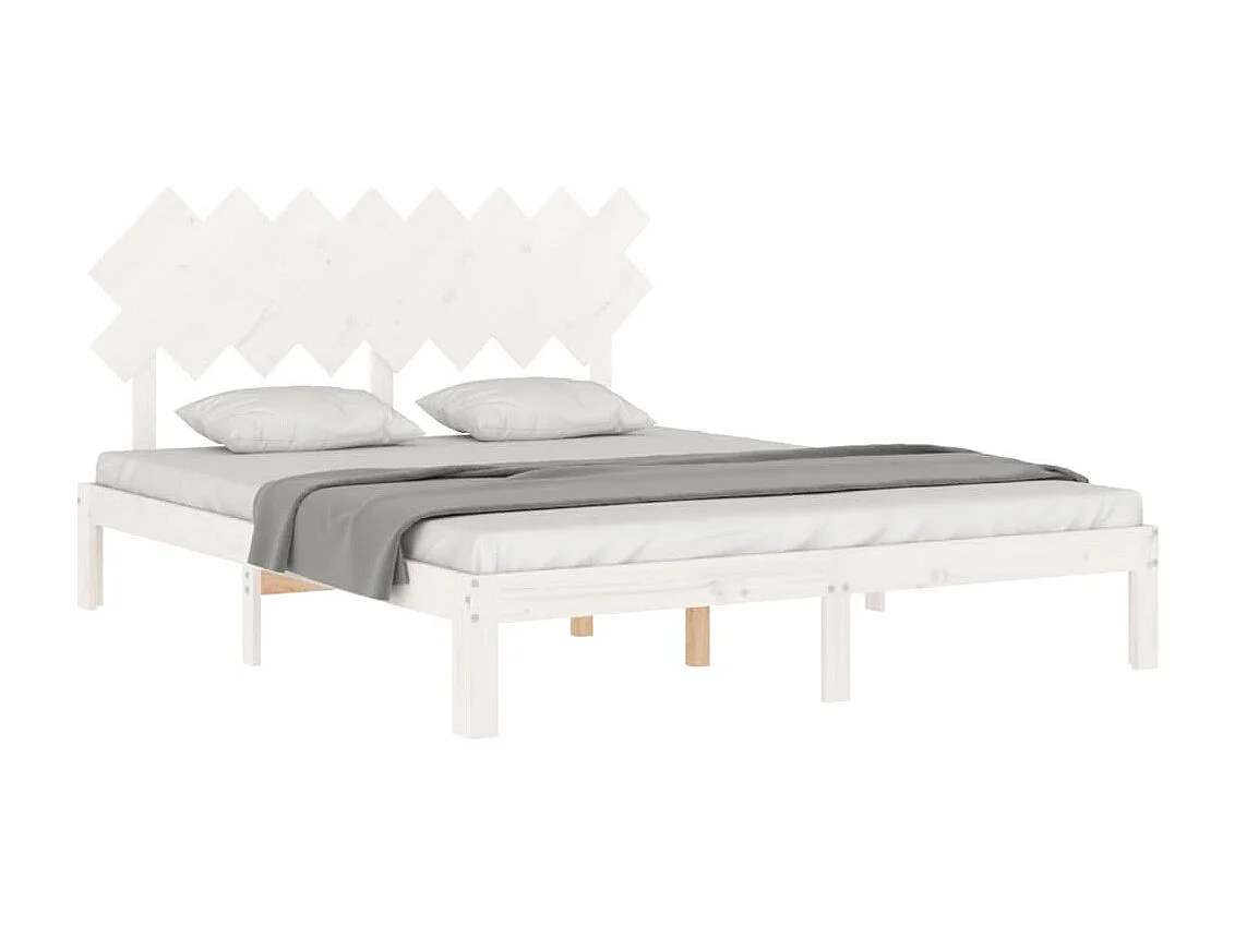 Struttura letto senza materasso bianco 160x200 cm in legno massello di pino