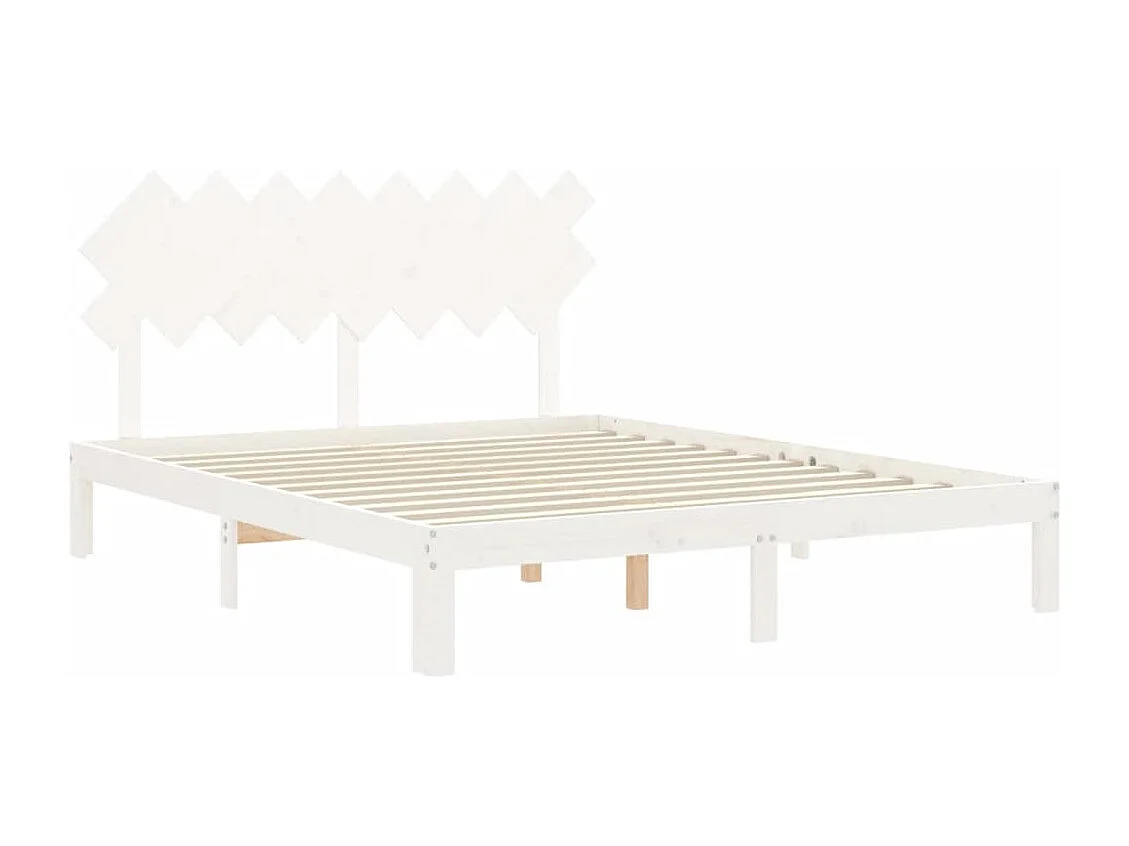 Struttura letto senza materasso bianco 160x200 cm in legno massello di pino