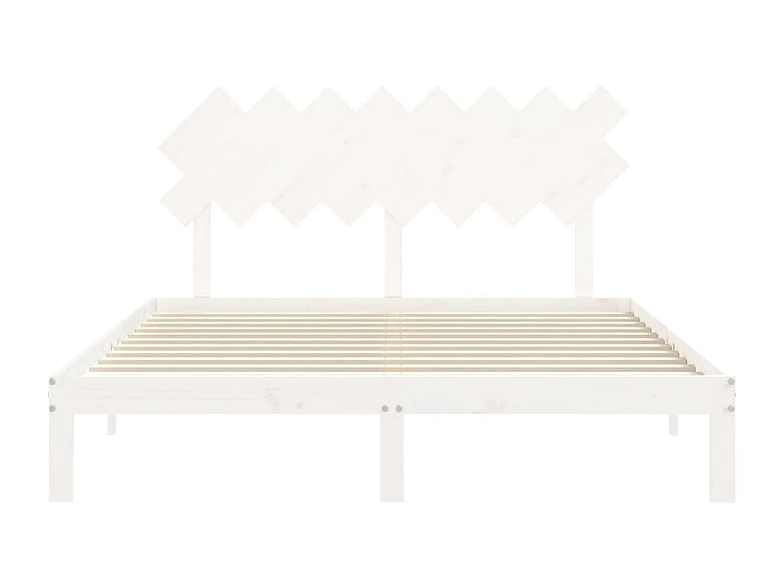 Struttura letto senza materasso bianco 160x200 cm in legno massello di pino