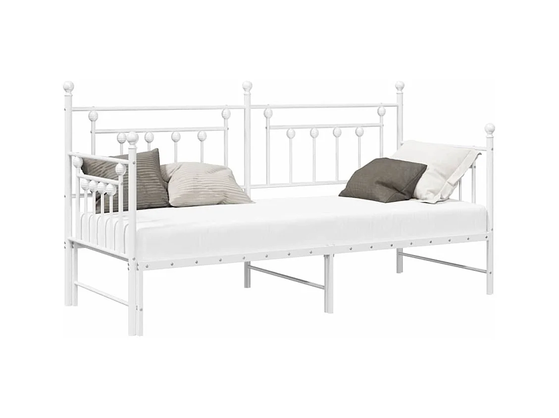 Daybedframe met hoofdbord Wit 80 x 200 cm Staal