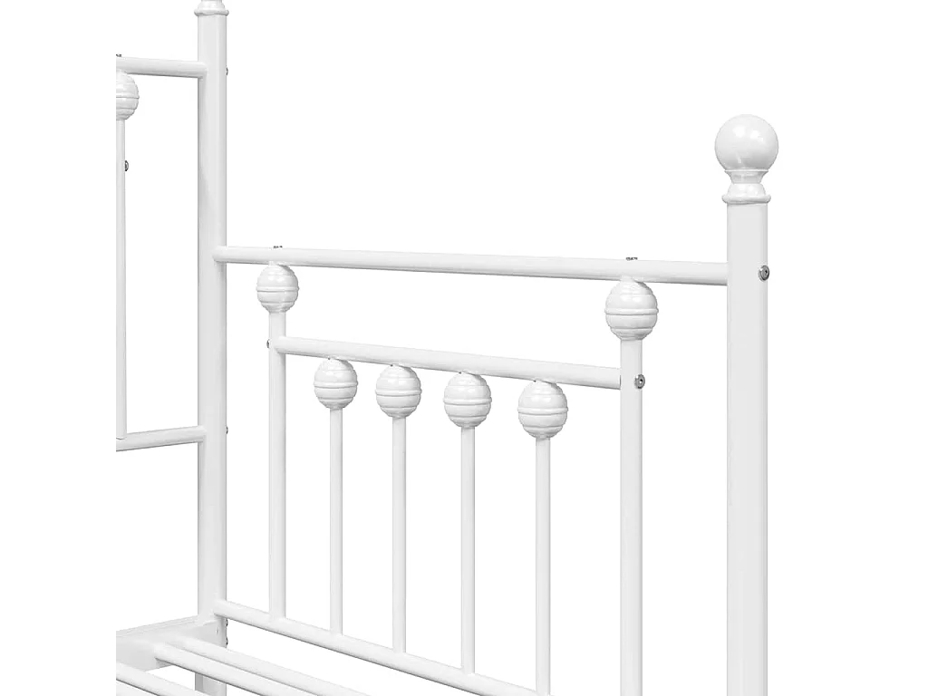 Daybedframe met hoofdbord Wit 80 x 200 cm Staal