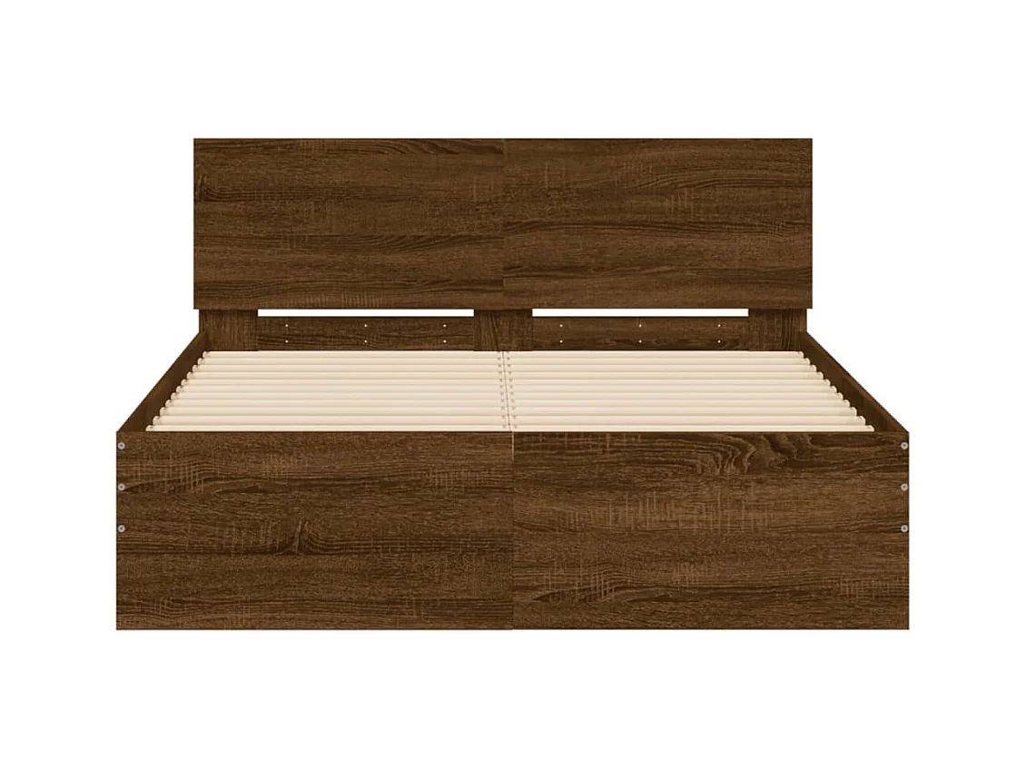 Bedframe zonder matras bruin eiken 120x190 cm