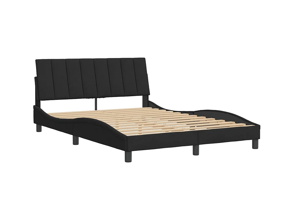 Cadre de lit sans matelas noir 140x200 cm velours