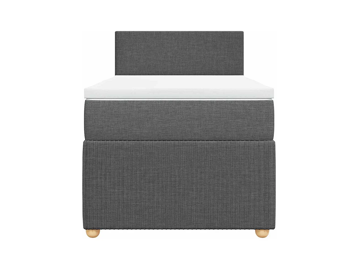 Rete a doghe con materasso Tessuto grigio scuro 90x200 cm