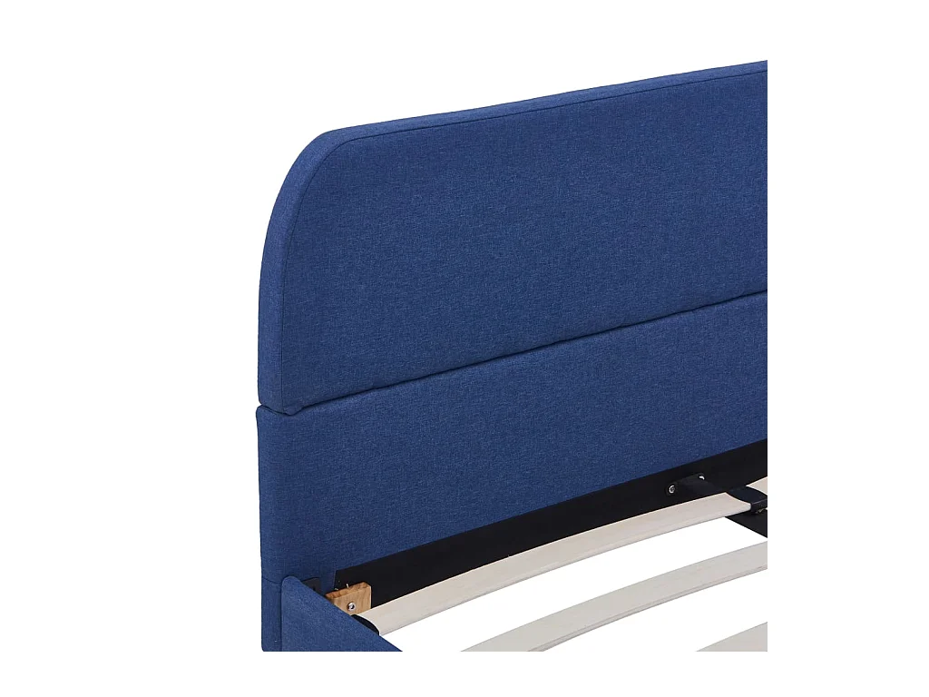 Cadre de lit sans matelas bleu tissu 140x200 cm