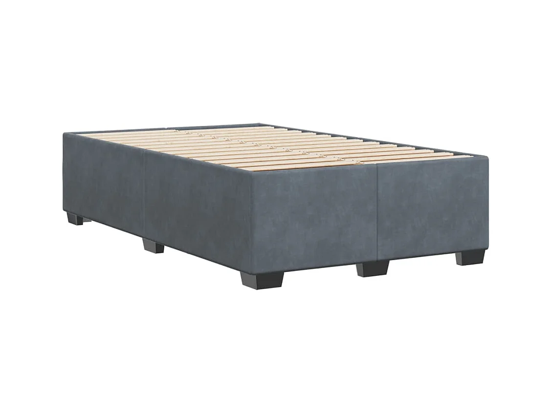 Estructura de cama gris oscuro sin colchón 120x200 cm terciopelo