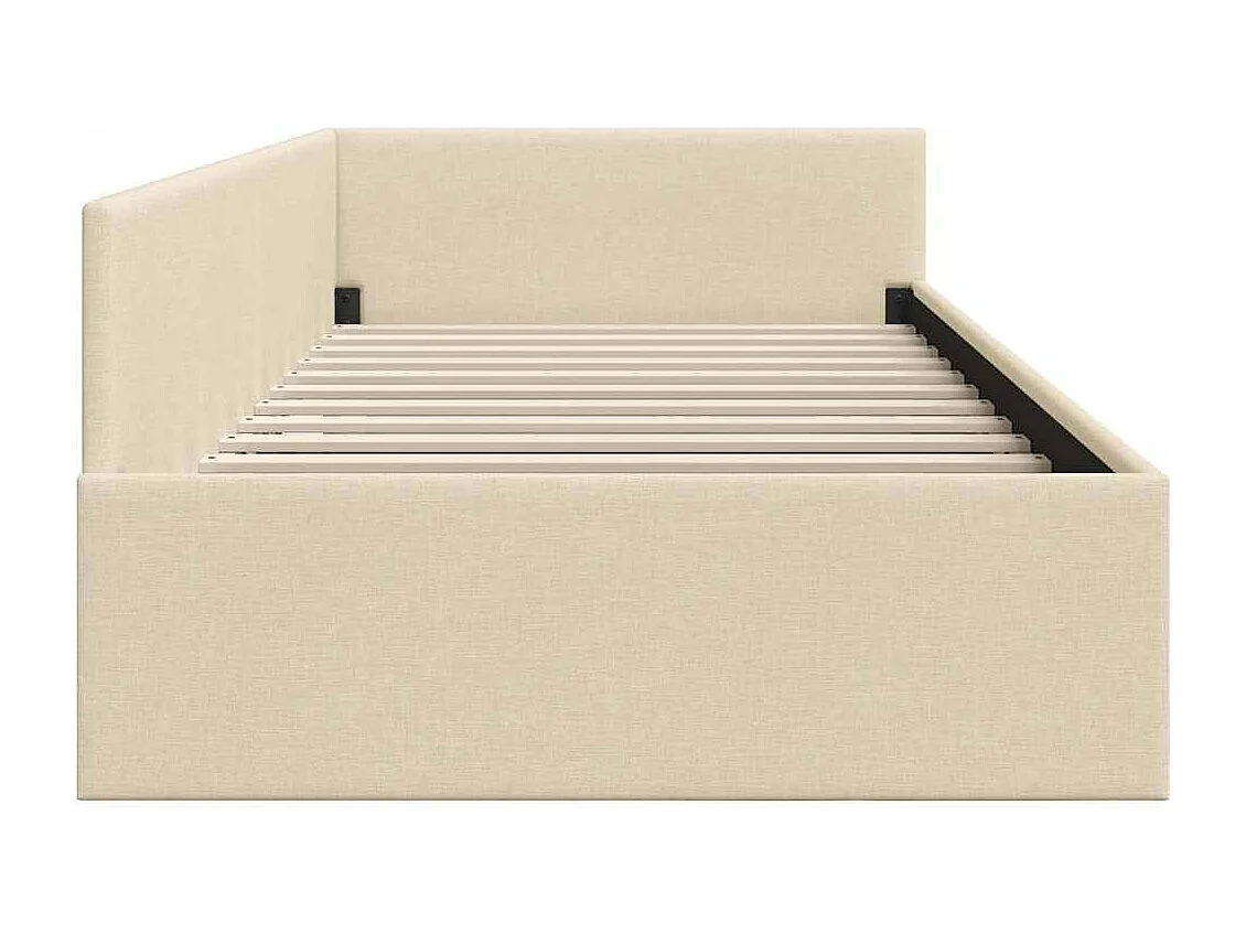 Hoekbedframe met hoofdbord Crème 90 x 200 cm