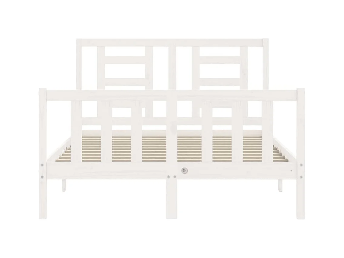 Bettgestell ohne Matratze weiß 120x200 cm Kiefer Massivholz