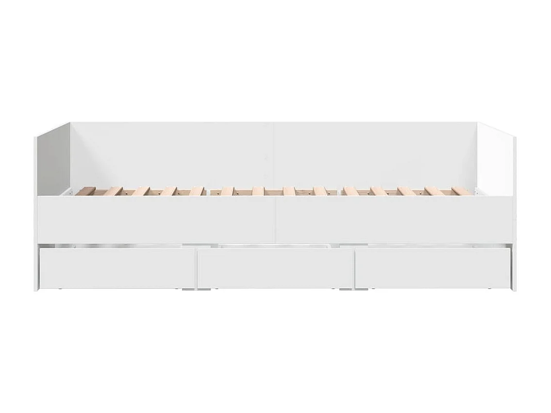 Lit de jour avec tiroirs sans matelas blanc 90x200 cm