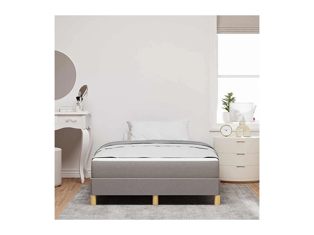 Letto Box Spring color tortora e marrone 120 x 200 cm