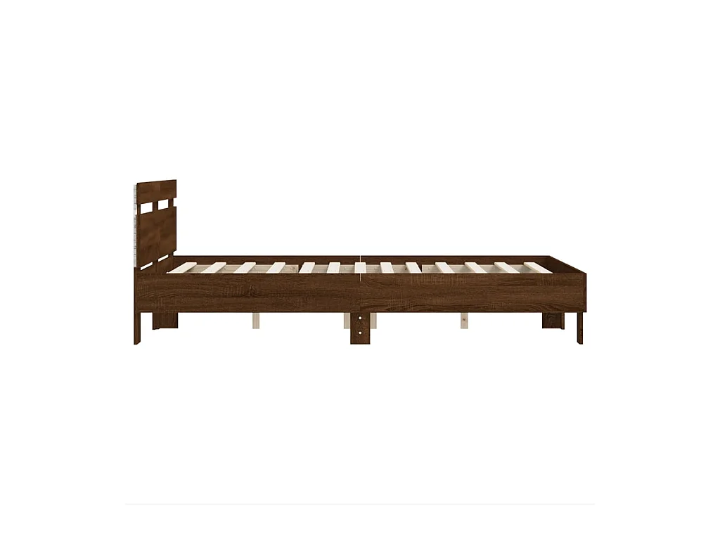 Bedframe met LED zonder matras bruin eiken 120x190 cm