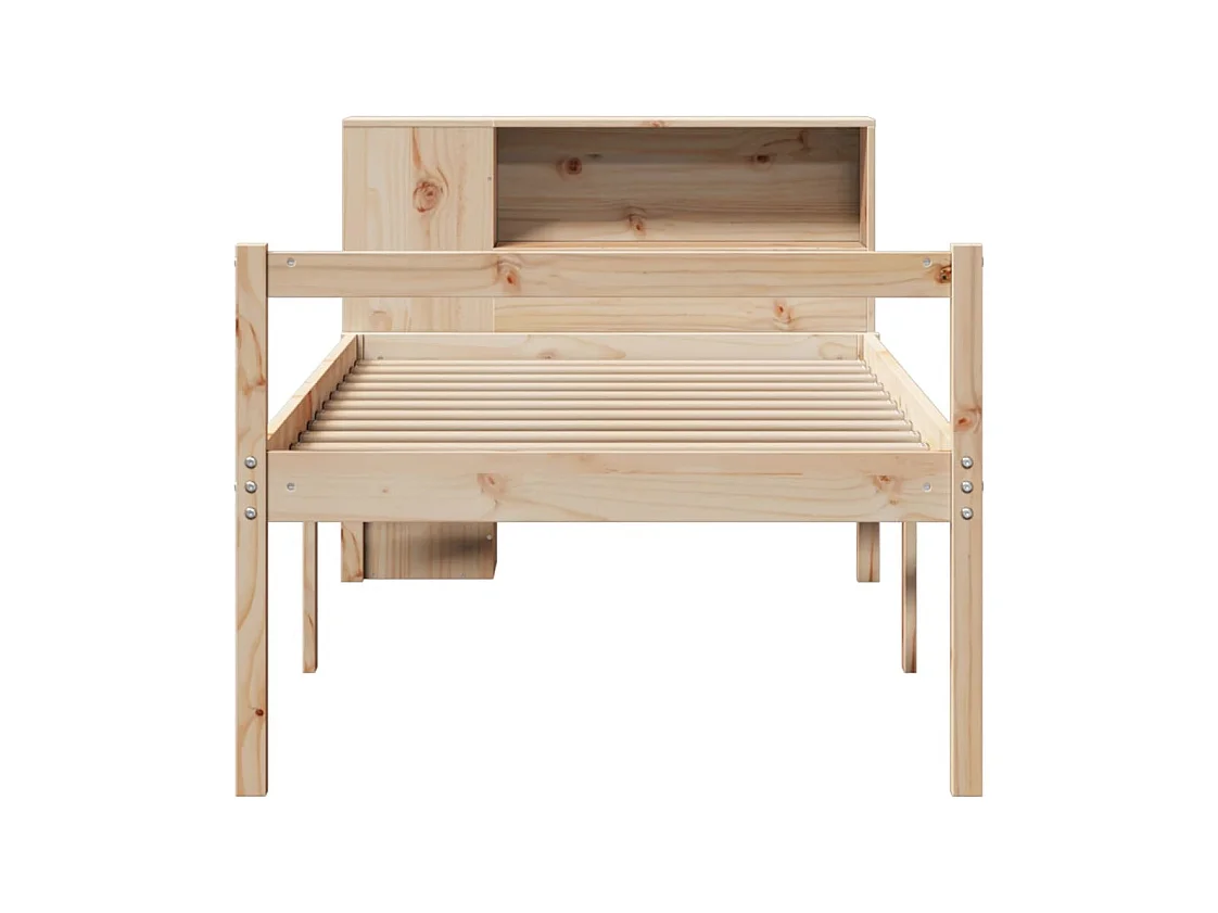 Lit bibliothèque sans matelas 100x200 cm bois massif de pin