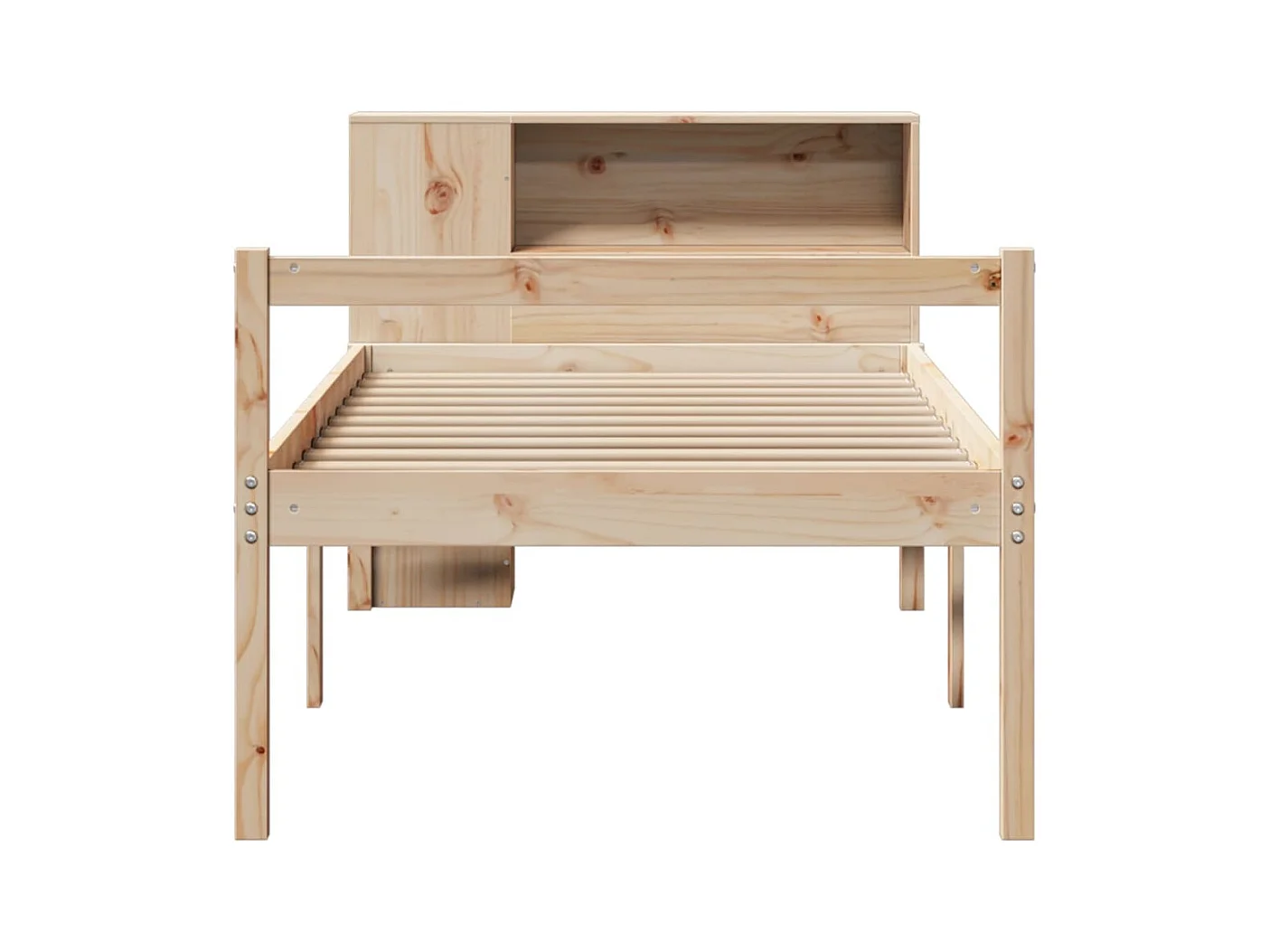 Lit bibliothèque sans matelas 100x200 cm bois massif de pin