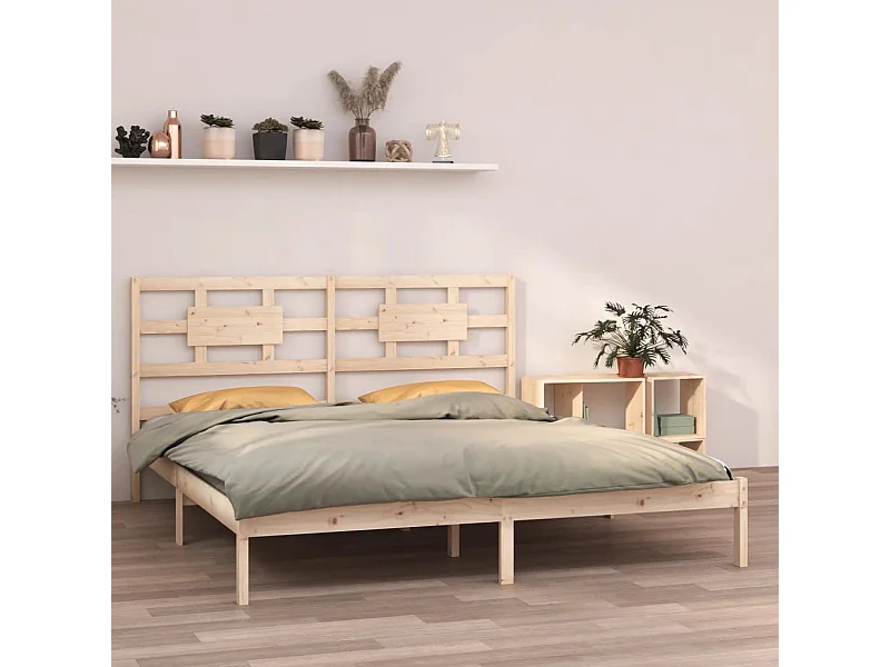 Cadre de lit sans matelas 200x200 cm bois massif