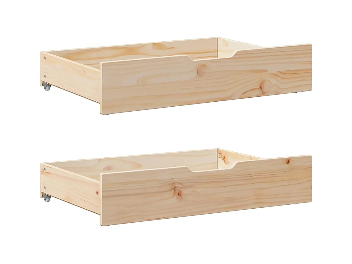 Divano letto con cassetti senza materasso 90x200 cm in legno massello