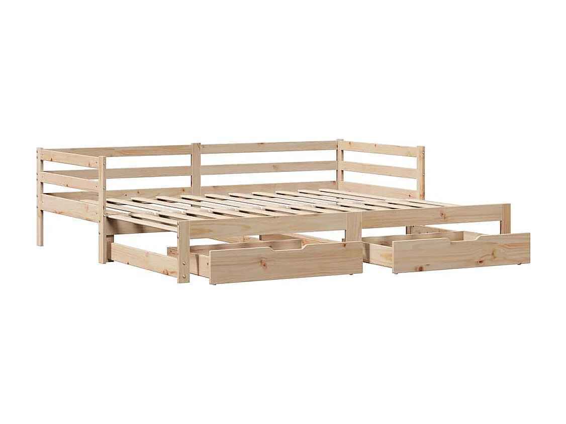 Lit de jour avec tiroirs sans matelas 90x200 cm bois massif
