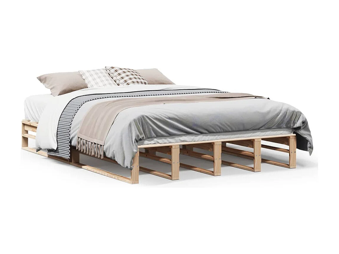 Struttura letto senza materasso 150x200 cm in legno massello di pino