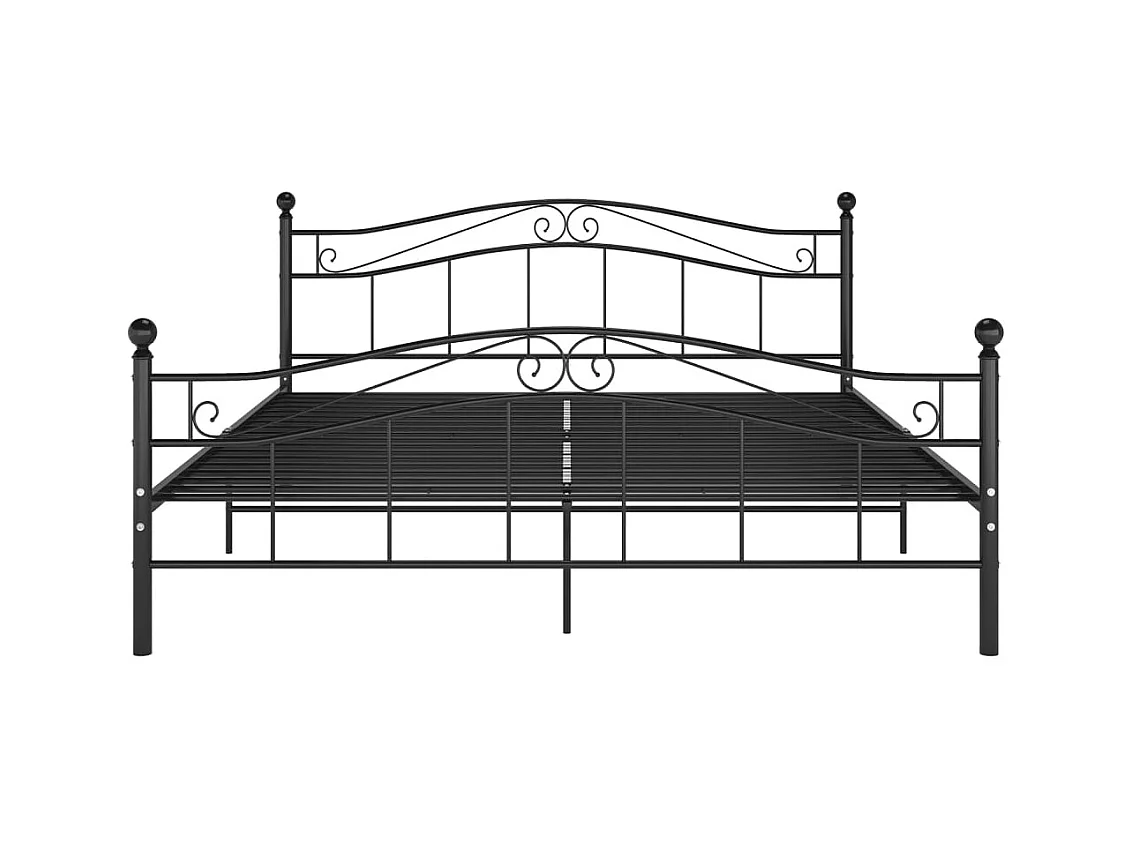 Cadre de lit sans matelas noir métal 140x200 cm