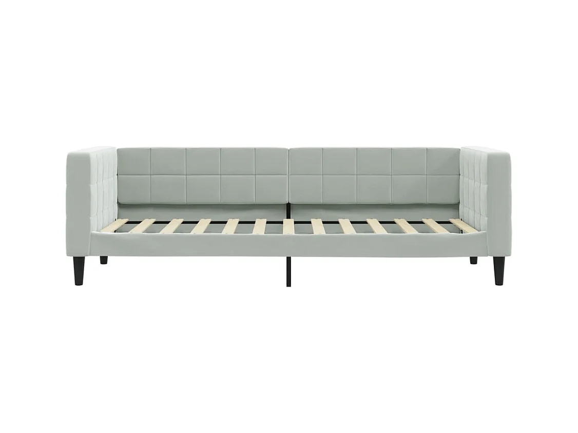 Lit de jour avec matelas gris clair 80x200 cm velours