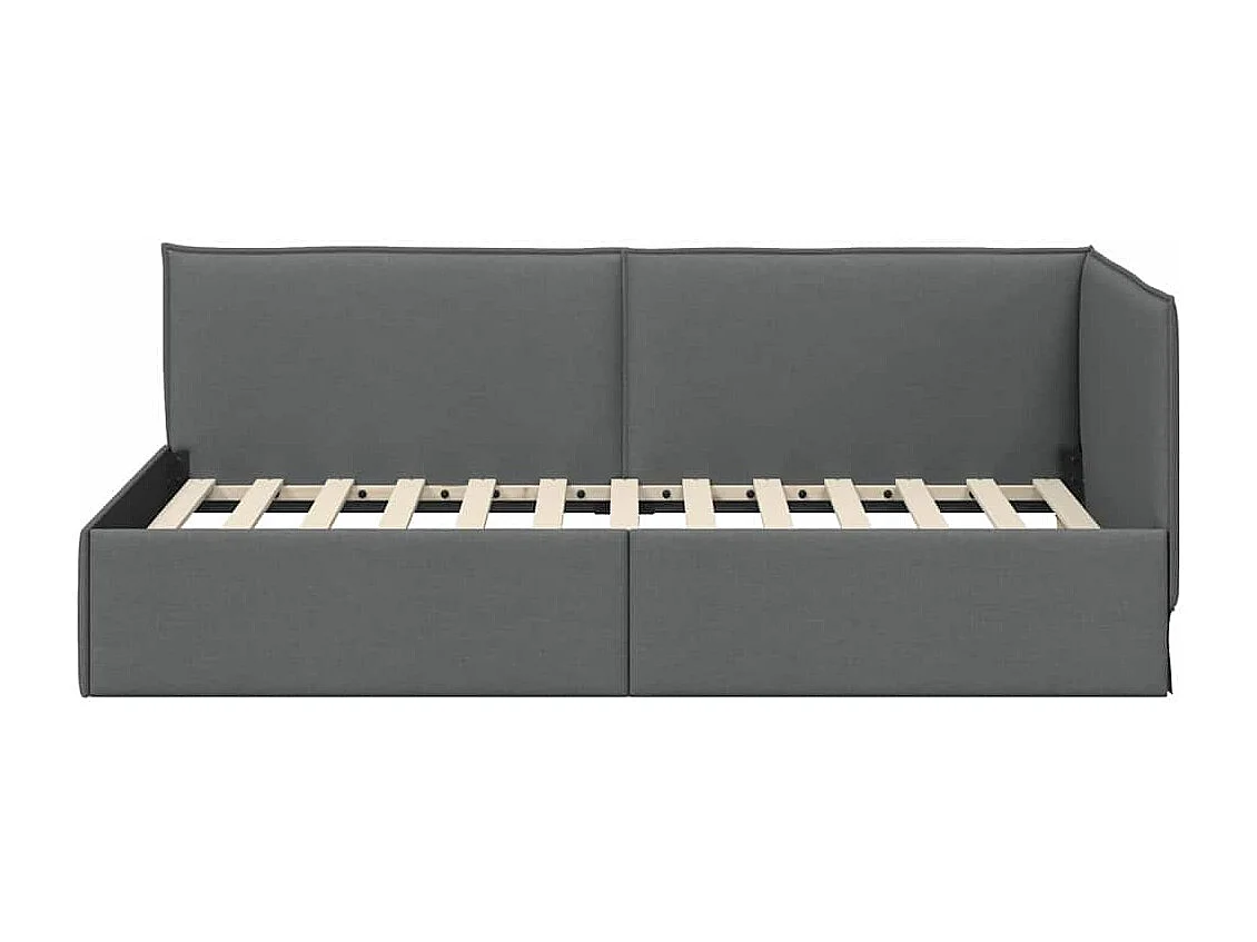 Struttura letto angolare grigio scuro 80 x 200 cm in tessuto