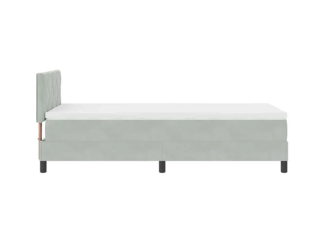 Boxspringbed met matras Lichtgrijs 90 x 190 cm stof