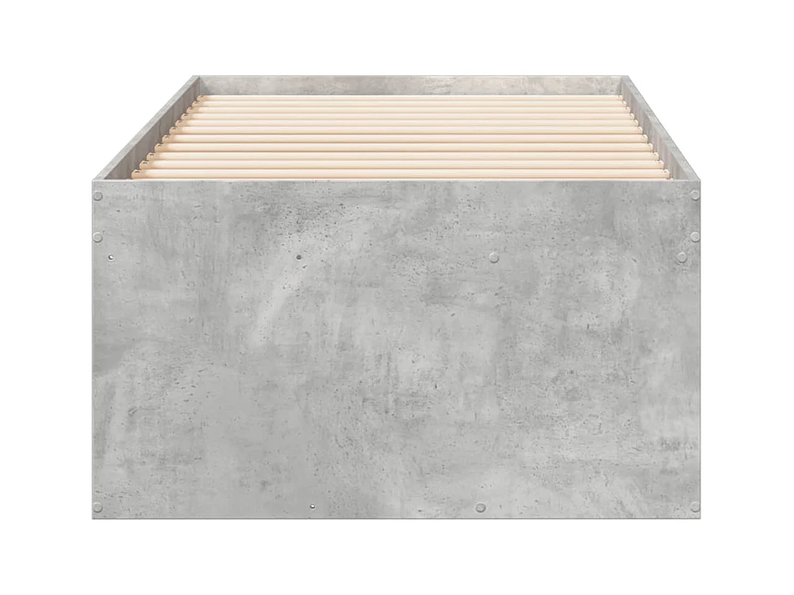 Divano letto con cassetti senza materasso grigio cemento 90x200 cm