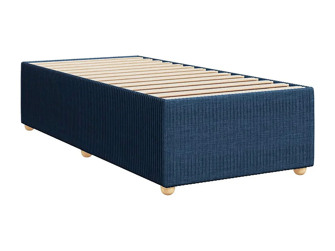 Sommier à lattes de lit avec matelas Bleu 90x200 cm Tissu