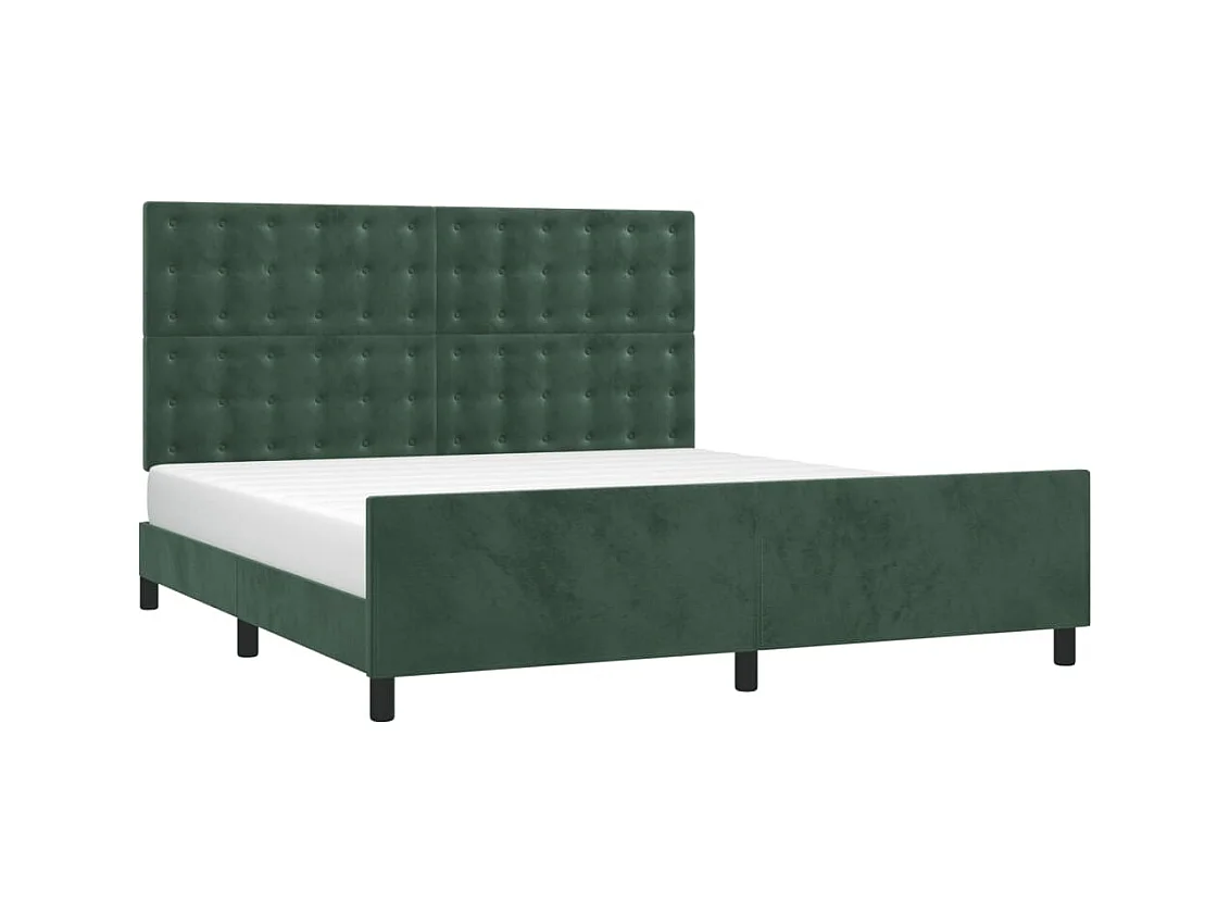 Struttura letto verde scuro senza materasso 160x200 cm velluto