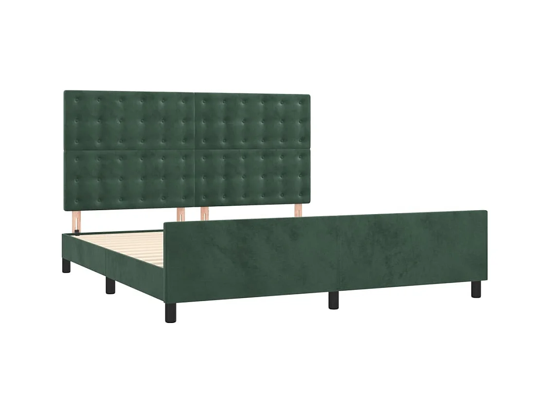 Struttura letto verde scuro senza materasso 160x200 cm velluto