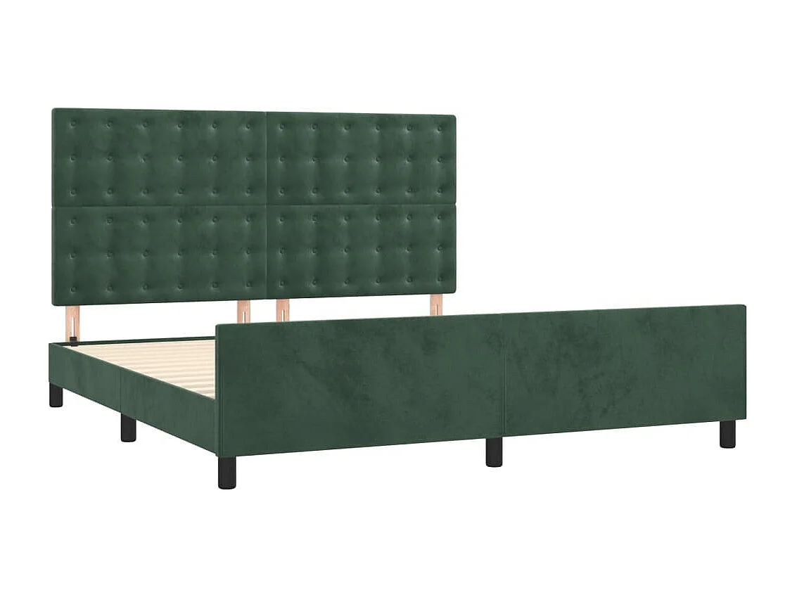 Struttura letto verde scuro senza materasso 160x200 cm velluto