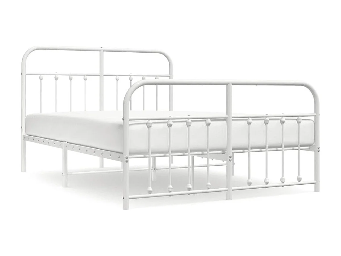 Metalen bedframe zonder matras en voeteneinde wit 140x200 cm