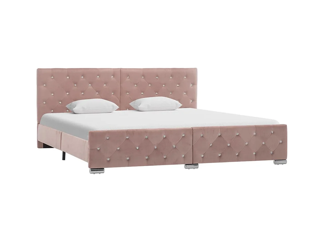 Cadre de lit sans matelas Rose Velours 180x200 cm