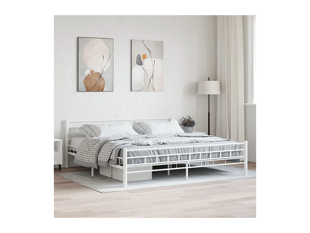 Struttura letto senza materasso in metallo bianco 180x200 cm