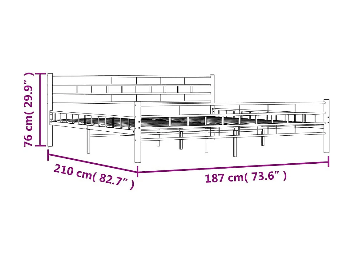 Bedframe zonder matras wit metaal 180x200 cm