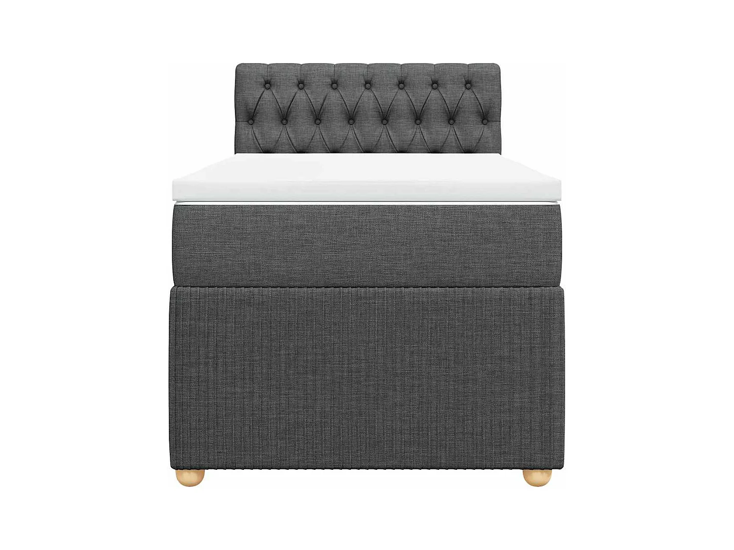 Sommier à lattes de lit avec matelas Gris foncé 80x200 cm Tissu