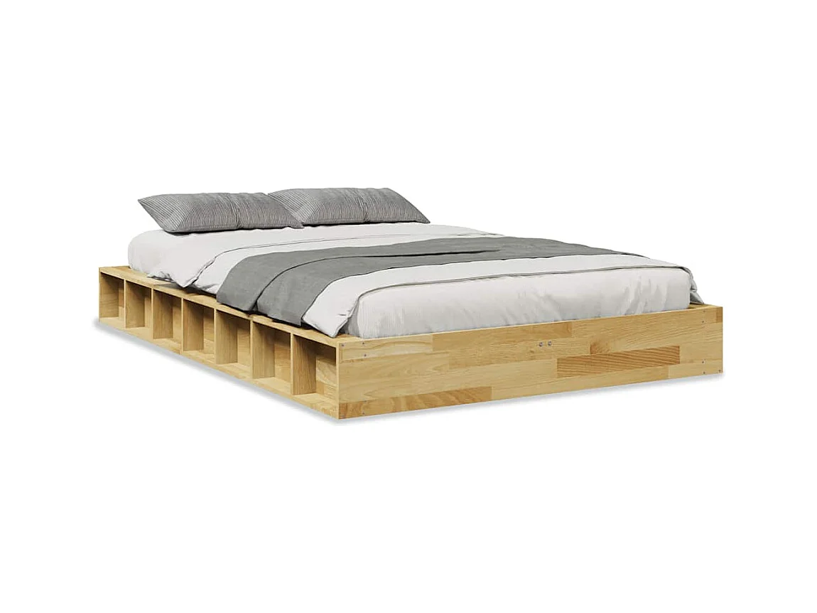 Bettgestell ohne Matratze 120x190 cm Massivholz Eiche