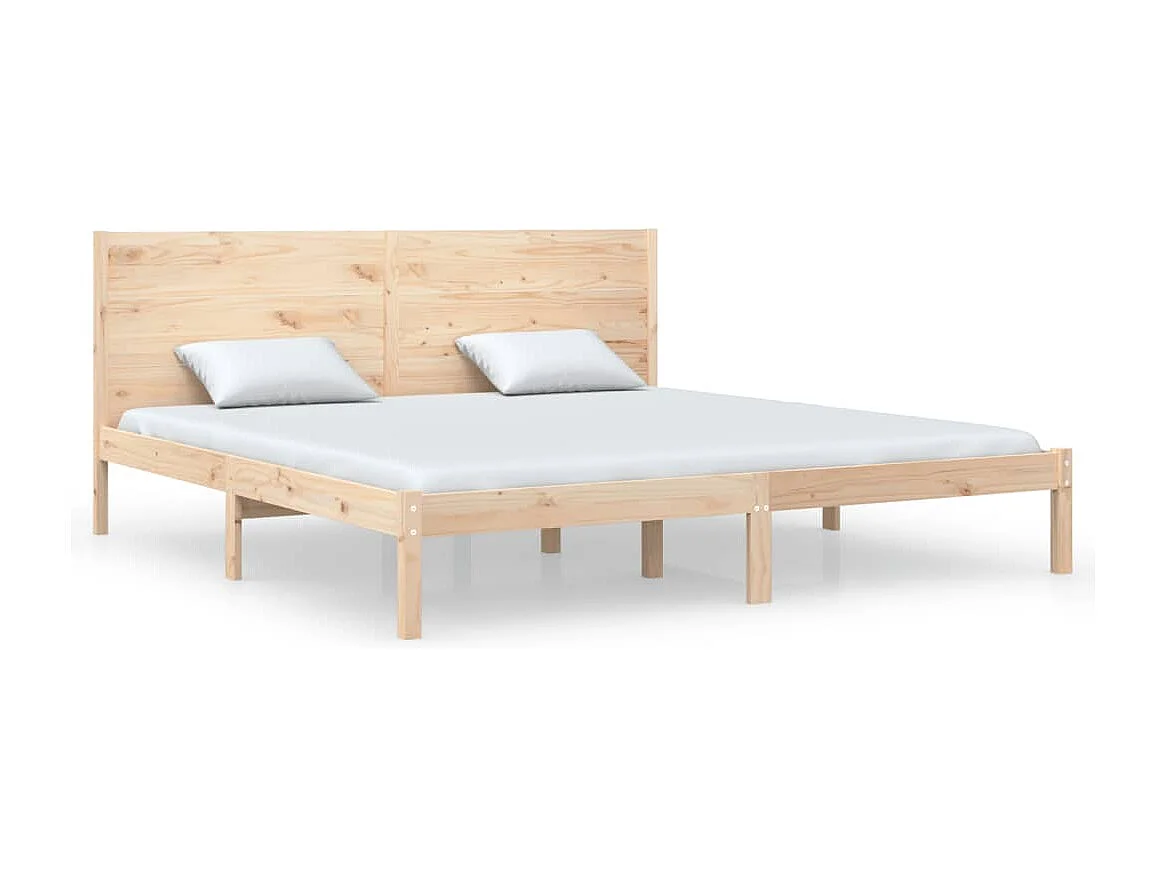Estructura de cama sin colchón 200x200 cm madera maciza de pino