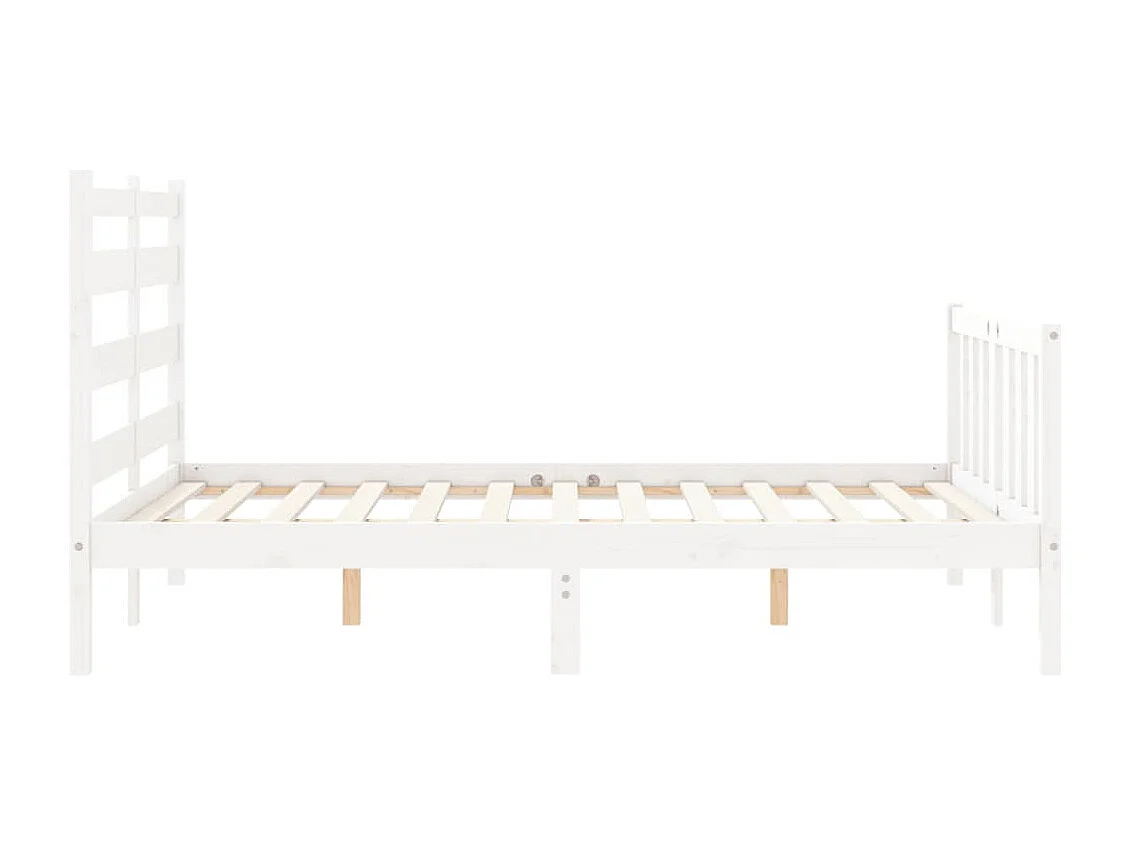 Cadre de lit sans matelas blanc 120x200 cm bois de pin massif