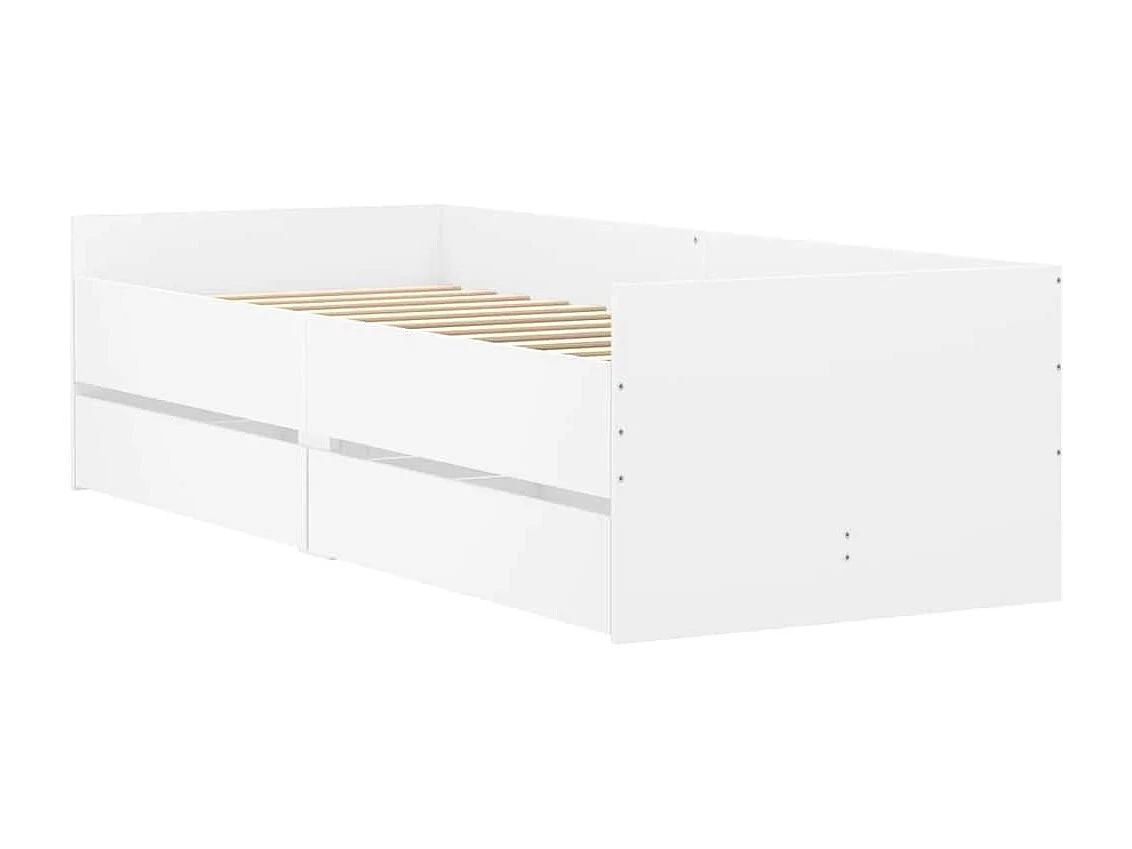 Estructura de cama sin colchón blanco 75x190 cm