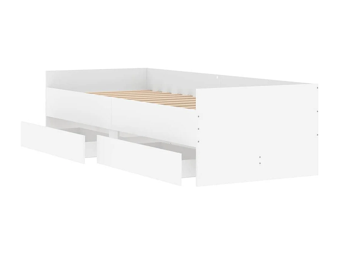 Estructura de cama sin colchón blanco 75x190 cm
