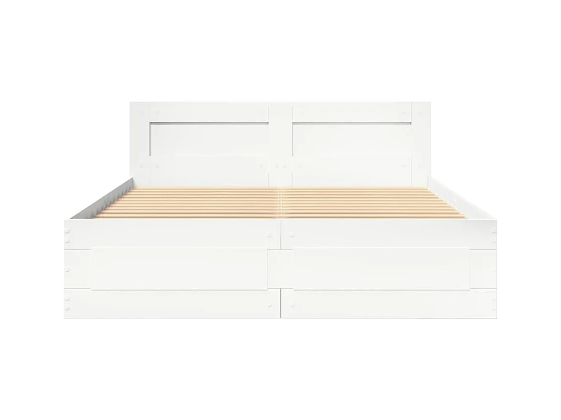 Estructura de cama con cabecero sin colchón blanco 120x190 cm