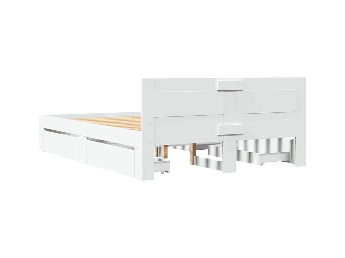 Estructura de cama con cabecero sin colchón blanco 120x190 cm