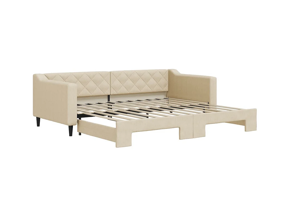 Dagbed met onderschuifbed zonder crème matras 90x200 cm